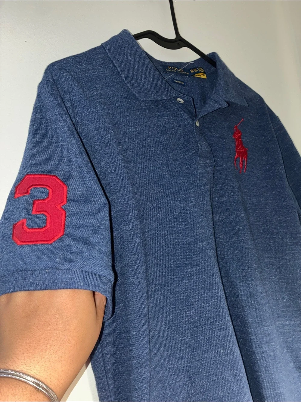Polo by Ralph Lauren Navy Heather Polo with Red Pony Logo